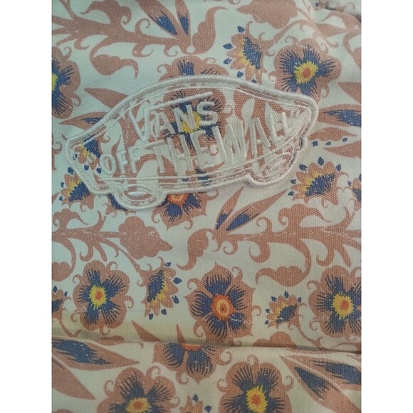 VANS Off the Wall Pink Beige Blue Floral Backpack - Picture 3 of 5